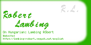 robert lambing business card