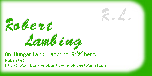 robert lambing business card